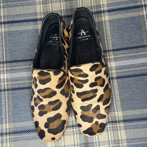 Aquatalia Shoes - Women's Aquatalia Revy Weatherproof Calf Hair Loafer animal print